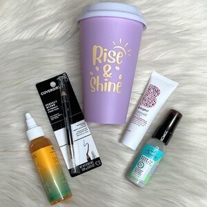 NWT Hair Treatment Serum, Eye Pencil, Travel Mug Gift Bundle